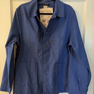 NEW Le Laboureur French Cotton Work Jacket Chore Coat Blue Medium Size 2